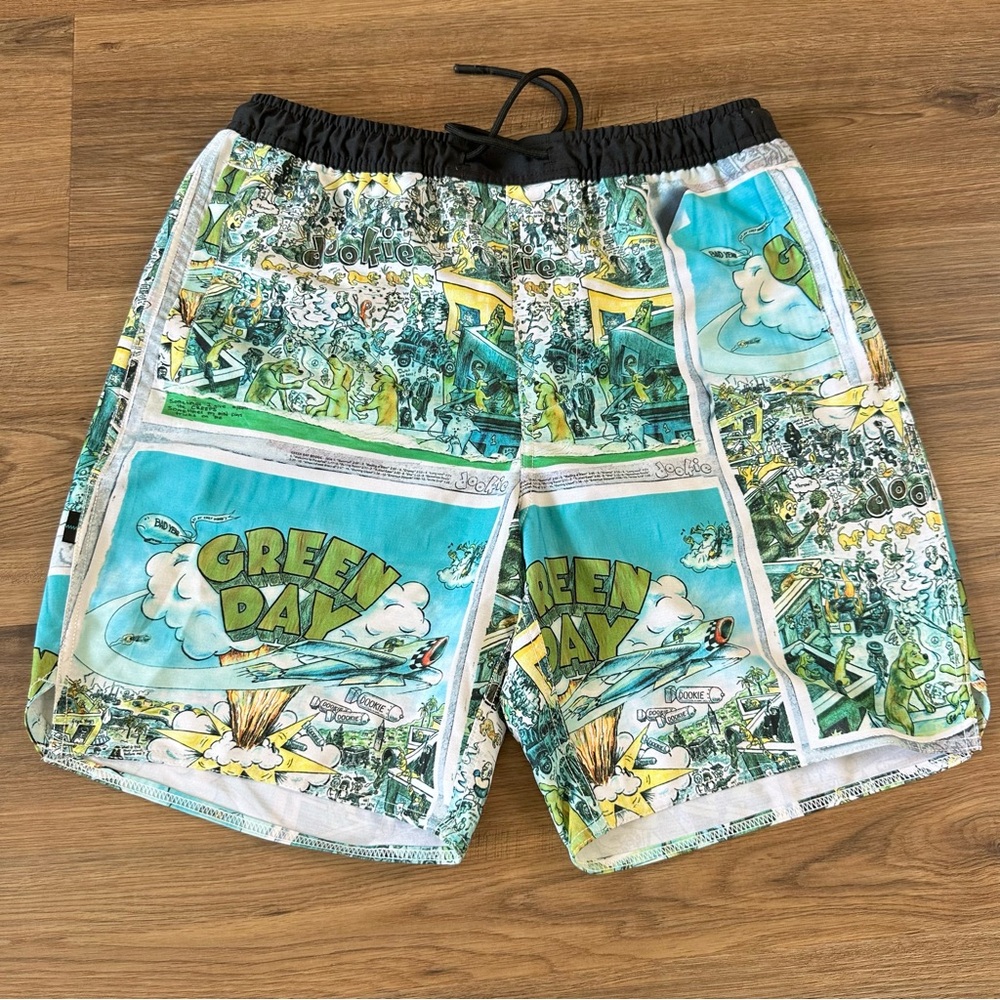 Green‎ Day X STANCE Complex Mens Shorts 7”Freshtek Dookie Medium Hybrid Swim 90s